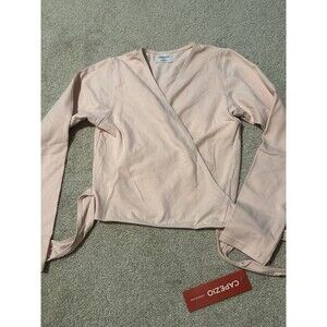 NEW Capezio Pink Studio Collection Wrap Top Children Girls Size Medium NWT